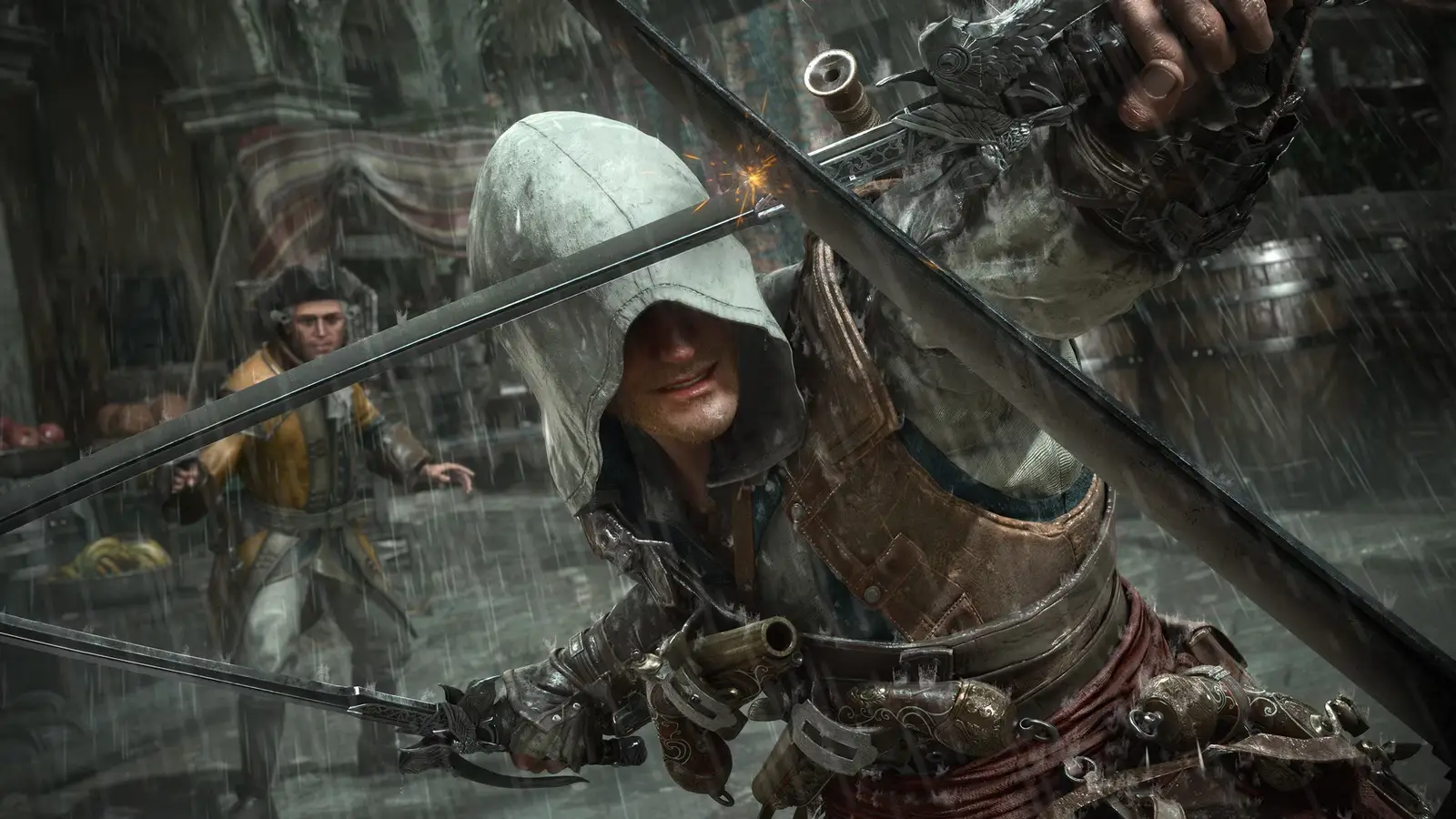 Product Shot image of Close up of the Assassin's Creed Black Flag Resynced physical game case showing the front cover art clearly on PS5 or Xbox Series X case