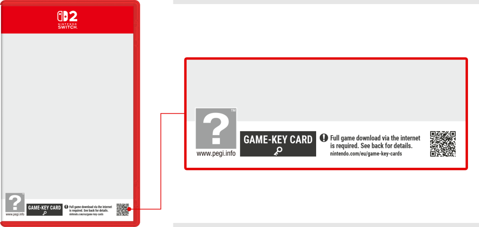 Retail Packaging image of Unboxing or flat-lay photo showing a Nintendo Switch 2 Game-Key Card alongside its retail case or packaging, clearly displaying the product and box