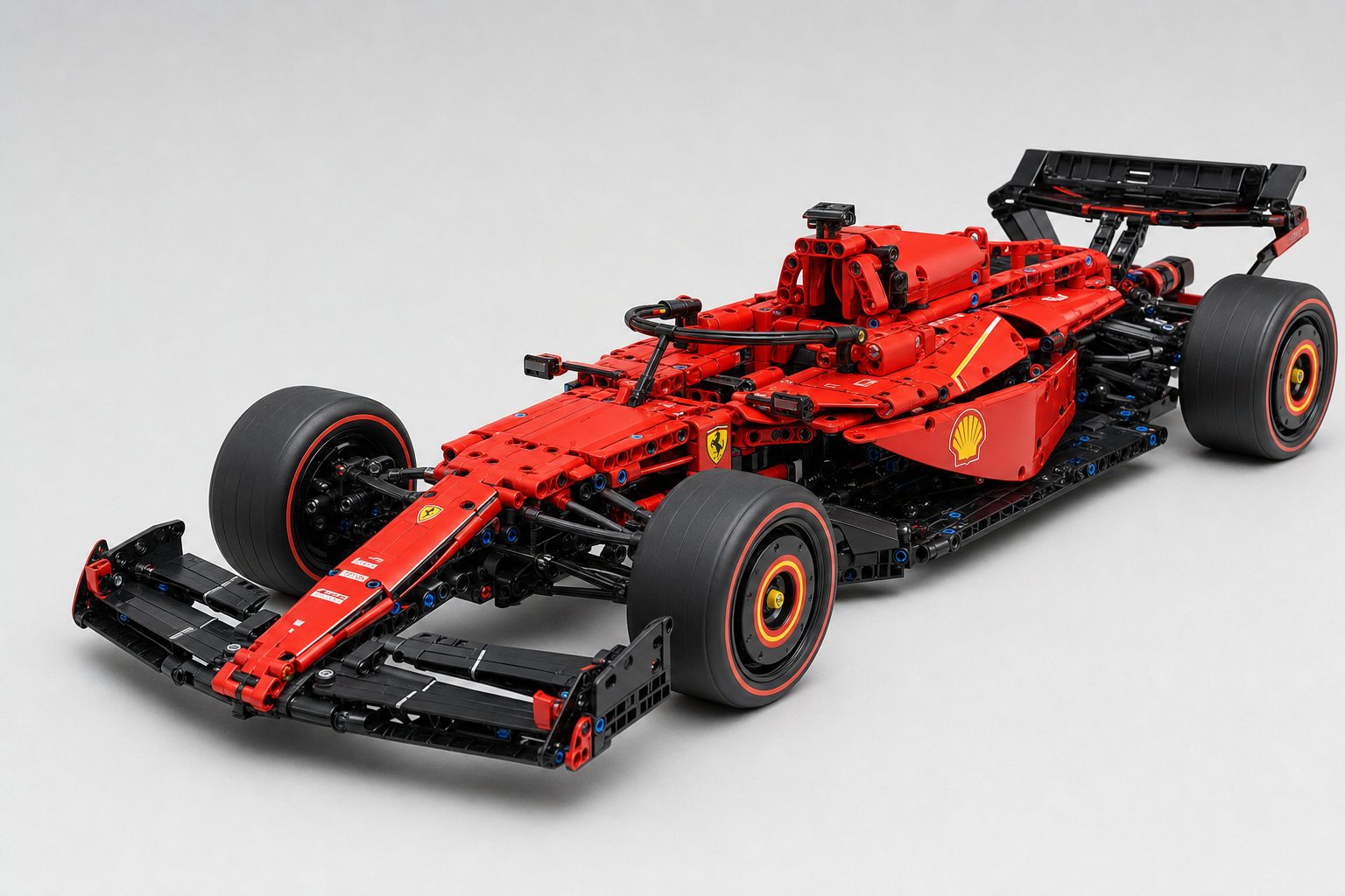 LEGO Technic Ferrari SF-24 Formula 1 car 42207 in 1:8 scale, three-quarter front view